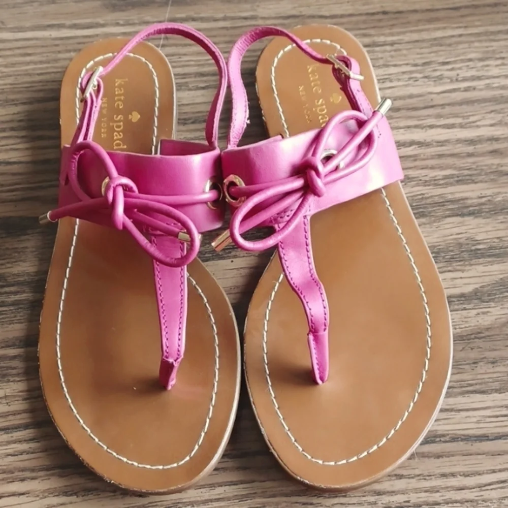 Kate Spade New York Leather Thong Sandals In Carolina Pink Size 6 1/2, NWOT